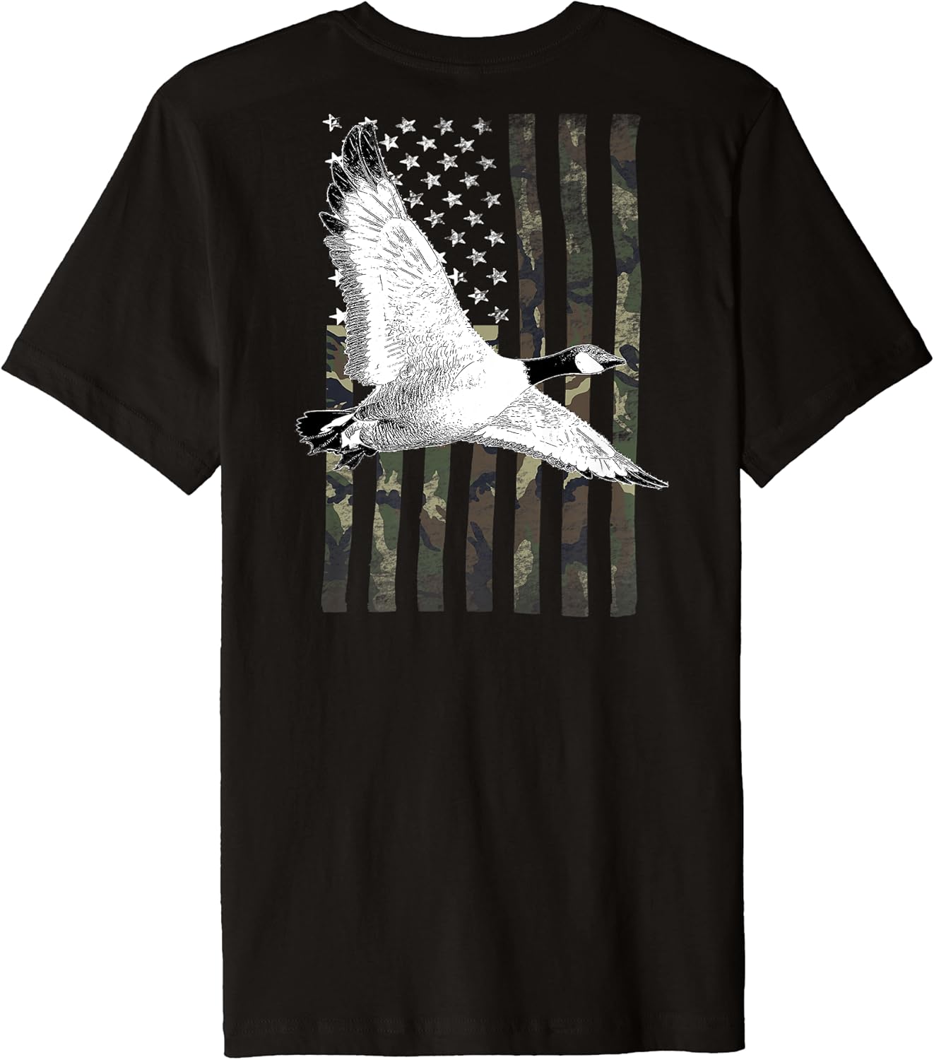 Goose Hunting Camo Flag (on Back) Premium TShirt